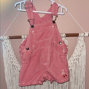 Red Gingham Kids Overalls